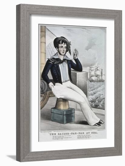 Sailor Far at Sea-Currier & Ives-Framed Giclee Print