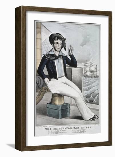 Sailor Far at Sea-Currier & Ives-Framed Giclee Print