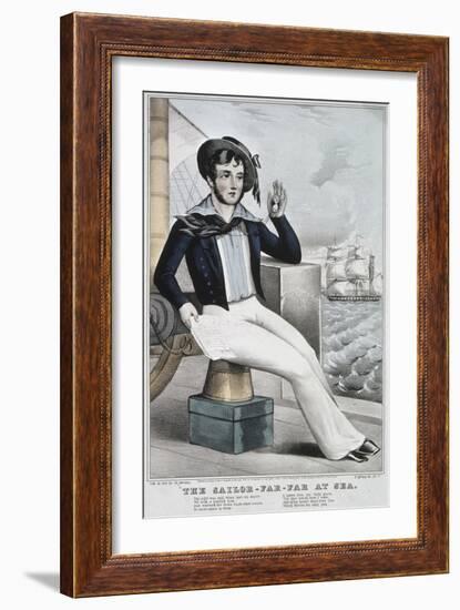 Sailor Far at Sea-Currier & Ives-Framed Giclee Print