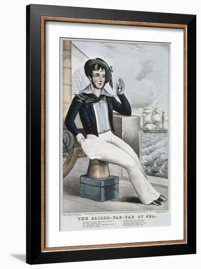 Sailor Far at Sea-Currier & Ives-Framed Giclee Print