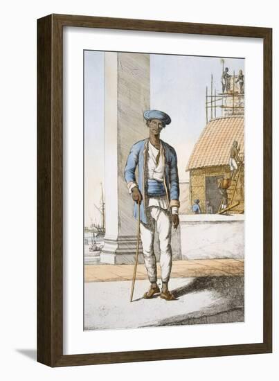 Sailor, from 'The Hindus, or the Description of their Manners, Costumes and Ceremonies', C.1808-12-Franz Balthazar Solvyns-Framed Giclee Print