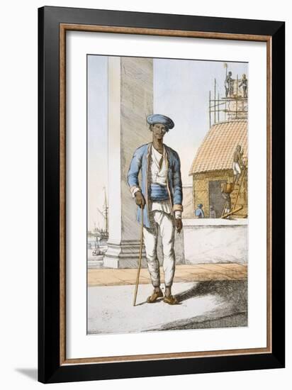 Sailor, from 'The Hindus, or the Description of their Manners, Costumes and Ceremonies', C.1808-12-Franz Balthazar Solvyns-Framed Giclee Print