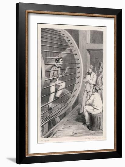 Sailor is Punished by Being Made to Work the Treadmill in Hobart Tasmania-A. Legrand-Framed Art Print