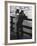 Sailor on Shore Leave Standing on Pier with a Young Woman-Peter Stackpole-Framed Photographic Print