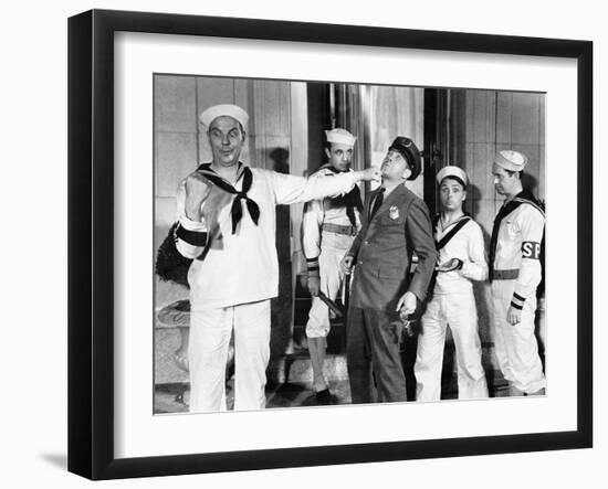 Sailor Punching a Policeman-null-Framed Photo