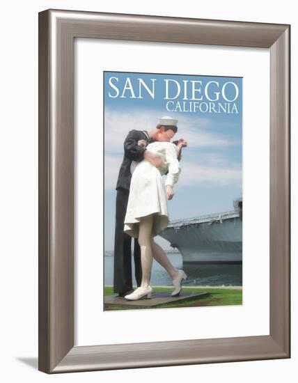 Sailor Sculpture at USS Midway - San Diego, California-Lantern Press-Framed Art Print