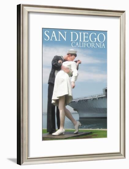Sailor Sculpture at USS Midway - San Diego, California-Lantern Press-Framed Art Print