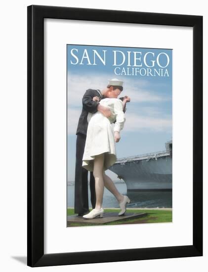 Sailor Sculpture at USS Midway - San Diego, California-Lantern Press-Framed Art Print