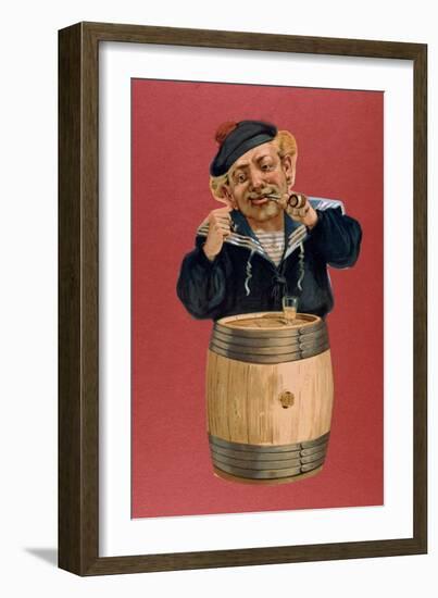 Sailor Smoking a Pipe and Drinking Rum, 1900-null-Framed Giclee Print