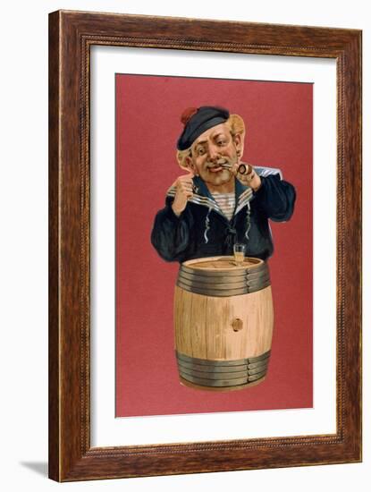 Sailor Smoking a Pipe and Drinking Rum, 1900-null-Framed Giclee Print