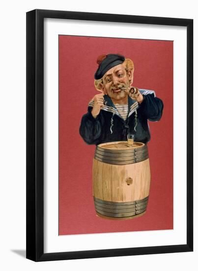 Sailor Smoking a Pipe and Drinking Rum, 1900-null-Framed Giclee Print