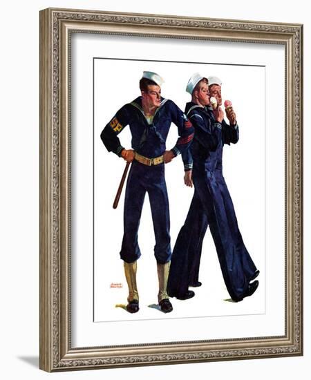 "Sailors and Cones,"July 24, 1937-Albert W. Hampson-Framed Giclee Print