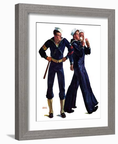 "Sailors and Cones,"July 24, 1937-Albert W. Hampson-Framed Giclee Print