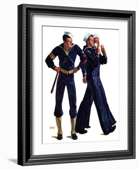 "Sailors and Cones,"July 24, 1937-Albert W. Hampson-Framed Giclee Print