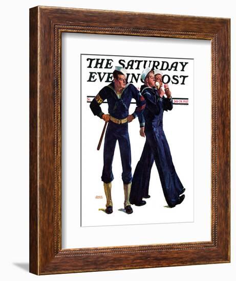 "Sailors and Cones," Saturday Evening Post Cover, July 24, 1937-Albert W. Hampson-Framed Giclee Print