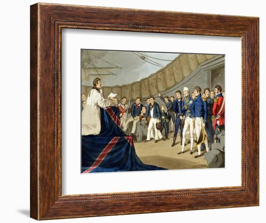 Sailors at Prayer on Board Lord Nelson's Ship after the Battle of the Nile-John Augustus Atkinson-Framed Giclee Print