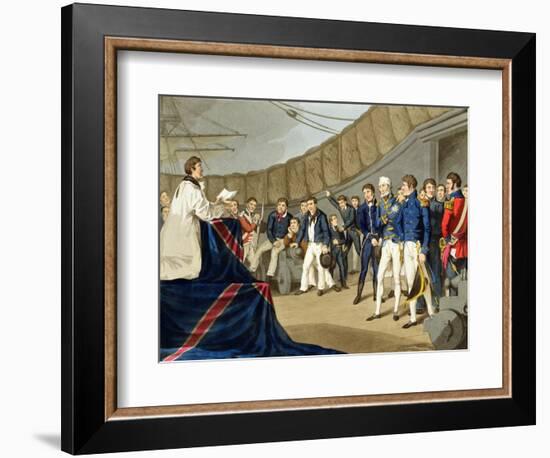 Sailors at Prayer on Board Lord Nelson's Ship after the Battle of the Nile-John Augustus Atkinson-Framed Giclee Print