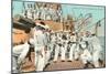 Sailors' Boxing Match On Board Ship-null-Mounted Art Print