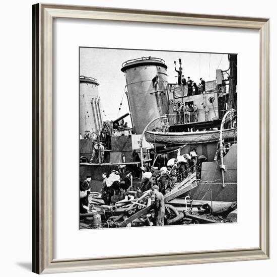 Sailors Carrying Potatoes onto HMS 'Coventry', Second World War-null-Framed Photographic Print