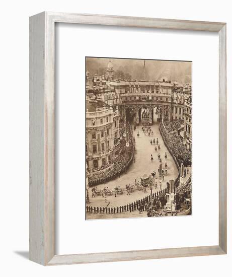 'Sailors Line The Route in Trafalgar Square', May 12 1937-Unknown-Framed Photographic Print