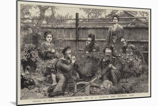 Sailors of HMS Challenger Having Tea at a Tea-House Near Yokohama, Japan-null-Mounted Giclee Print