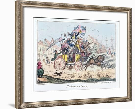 Sailors on a Cruise, Published by James Robins, 1st September 1825-George Cruikshank-Framed Giclee Print