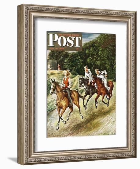 "Sailors on Girl Chase," Saturday Evening Post Cover, July 10, 1948-Constantin Alajalov-Framed Giclee Print