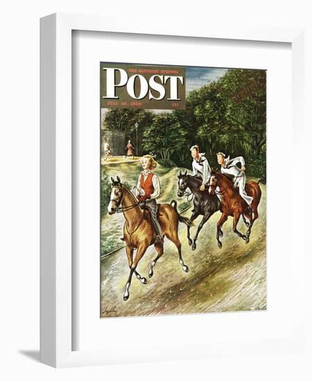 "Sailors on Girl Chase," Saturday Evening Post Cover, July 10, 1948-Constantin Alajalov-Framed Giclee Print