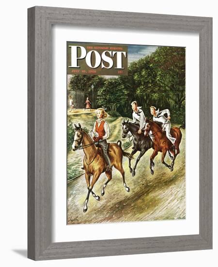 "Sailors on Girl Chase," Saturday Evening Post Cover, July 10, 1948-Constantin Alajalov-Framed Giclee Print