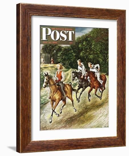 "Sailors on Girl Chase," Saturday Evening Post Cover, July 10, 1948-Constantin Alajalov-Framed Giclee Print