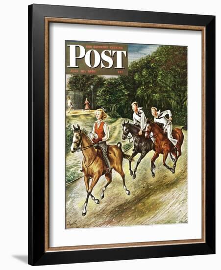 "Sailors on Girl Chase," Saturday Evening Post Cover, July 10, 1948-Constantin Alajalov-Framed Giclee Print