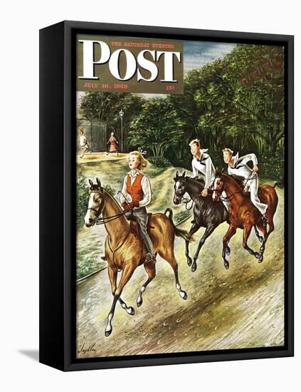 "Sailors on Girl Chase," Saturday Evening Post Cover, July 10, 1948-Constantin Alajalov-Framed Premier Image Canvas