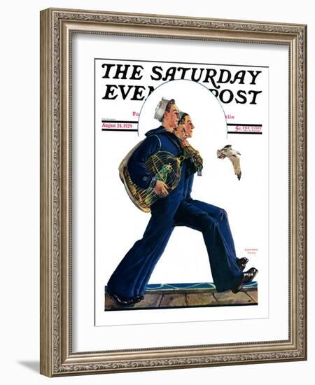 "Sailors on Leave," Saturday Evening Post Cover, August 24, 1929-Lawrence Toney-Framed Giclee Print