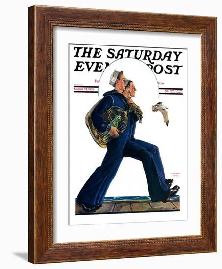 "Sailors on Leave," Saturday Evening Post Cover, August 24, 1929-Lawrence Toney-Framed Giclee Print