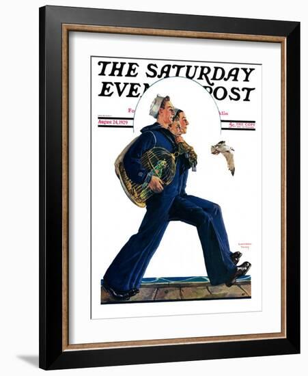 "Sailors on Leave," Saturday Evening Post Cover, August 24, 1929-Lawrence Toney-Framed Giclee Print