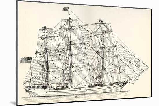 Sails and Rigging of a Mid-19th Century Clipper. from the National Encyclopaedia, Published C.1890-null-Mounted Giclee Print