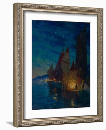 Sails at Night-Alexander Fyodorovich Gaush-Framed Giclee Print