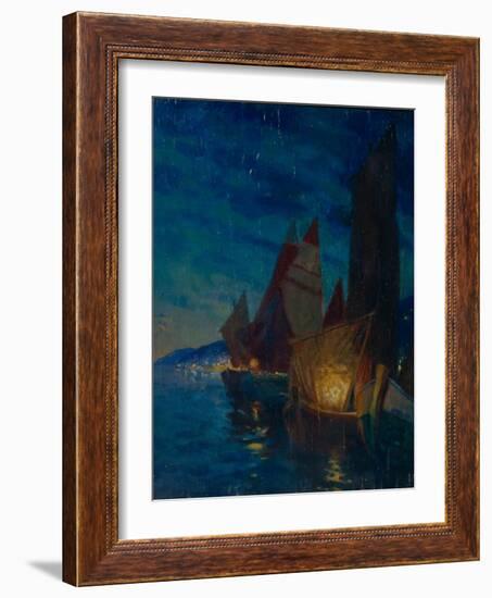 Sails at Night-Alexander Fyodorovich Gaush-Framed Giclee Print