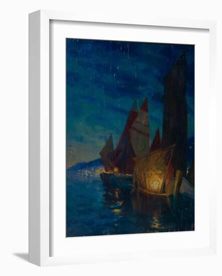 Sails at Night-Alexander Fyodorovich Gaush-Framed Giclee Print