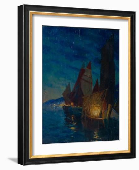 Sails at Night-Alexander Fyodorovich Gaush-Framed Giclee Print