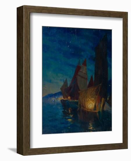 Sails at Night-Alexander Fyodorovich Gaush-Framed Giclee Print