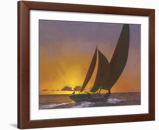 Sails in the Sunset-Diane Romanello-Framed Art Print
