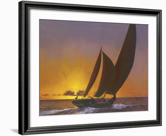 Sails in the Sunset-Diane Romanello-Framed Art Print