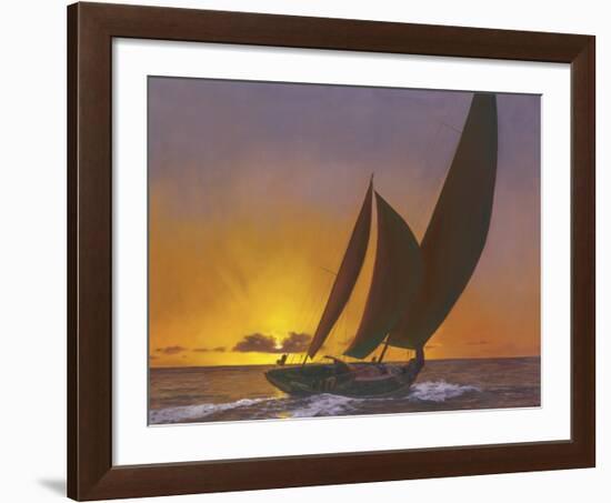 Sails in the Sunset-Diane Romanello-Framed Art Print