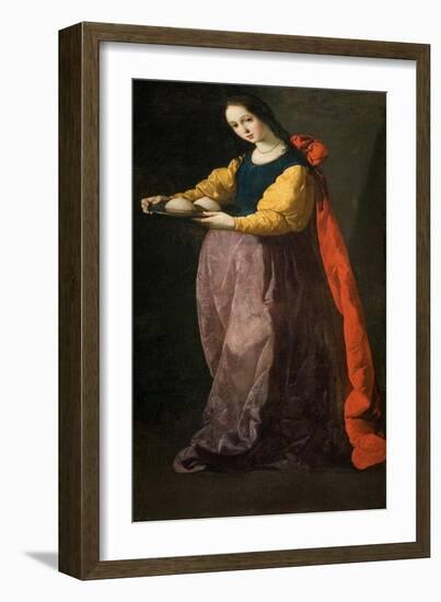 Saint Agatha, Between 1630 and 1635-Francisco de Zurbarán-Framed Giclee Print