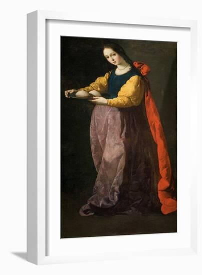 Saint Agatha, Between 1630 and 1635-Francisco de Zurbarán-Framed Giclee Print