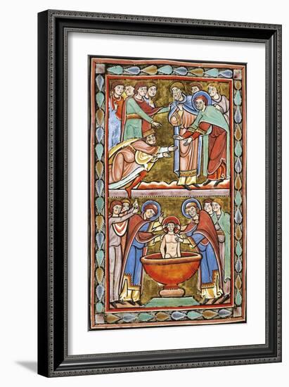 Saint Amand at the Court of Dagobert-null-Framed Giclee Print