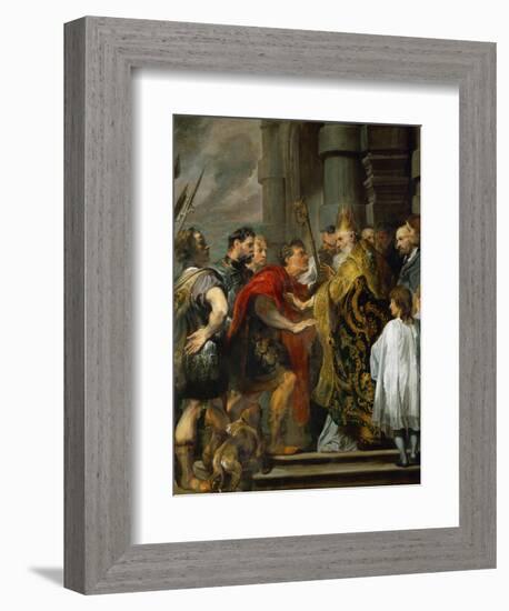 Saint Ambrose and Emperor Theodosius-Sir Anthony Van Dyck-Framed Giclee Print