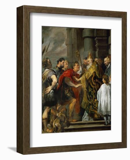 Saint Ambrose and Emperor Theodosius-Sir Anthony Van Dyck-Framed Giclee Print