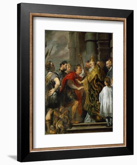 Saint Ambrose and Emperor Theodosius-Sir Anthony Van Dyck-Framed Giclee Print